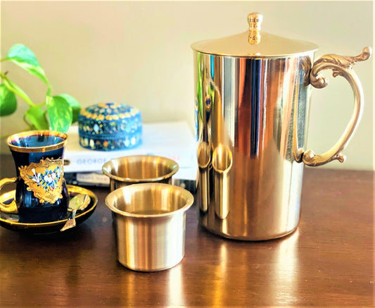 Morning Ayurveda rituals with Bronze Jug