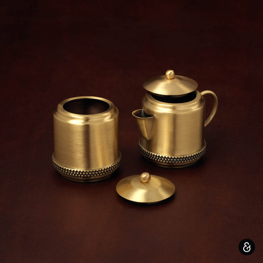 Pure Brass Milk and Sugar Pot Set